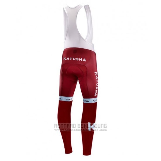 2016 Fahrradbekleidung Katusha Alpecin Wei und Rot Trikot Langarm und Tragerhose - zum Schließen ins Bild klicken